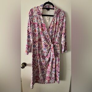 Talbots Pink and Purple Floral Paisley Dress